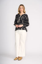 Load image into Gallery viewer, Foil Thread Tails Blouse Black Folklore
