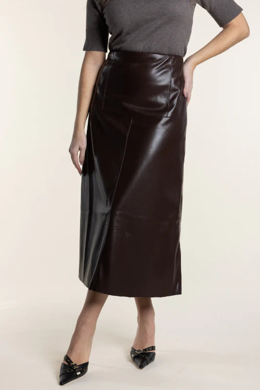 Faux leather skirt