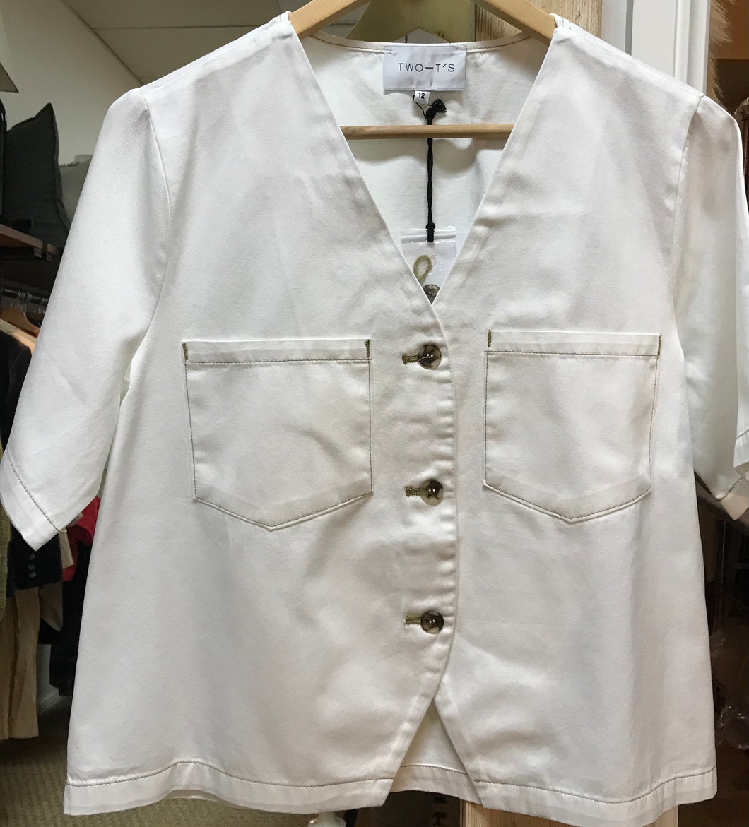 Two Ts White Denim Top