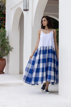 Load image into Gallery viewer, High Tea Slip Dress Blue Gingham MegbyDesign
