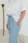 Load image into Gallery viewer, Kirra Linen Pants Blue Pinstripe
