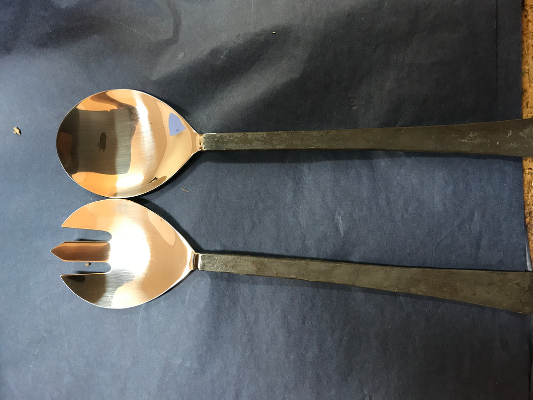 Burnished Flat Handle Salad Server