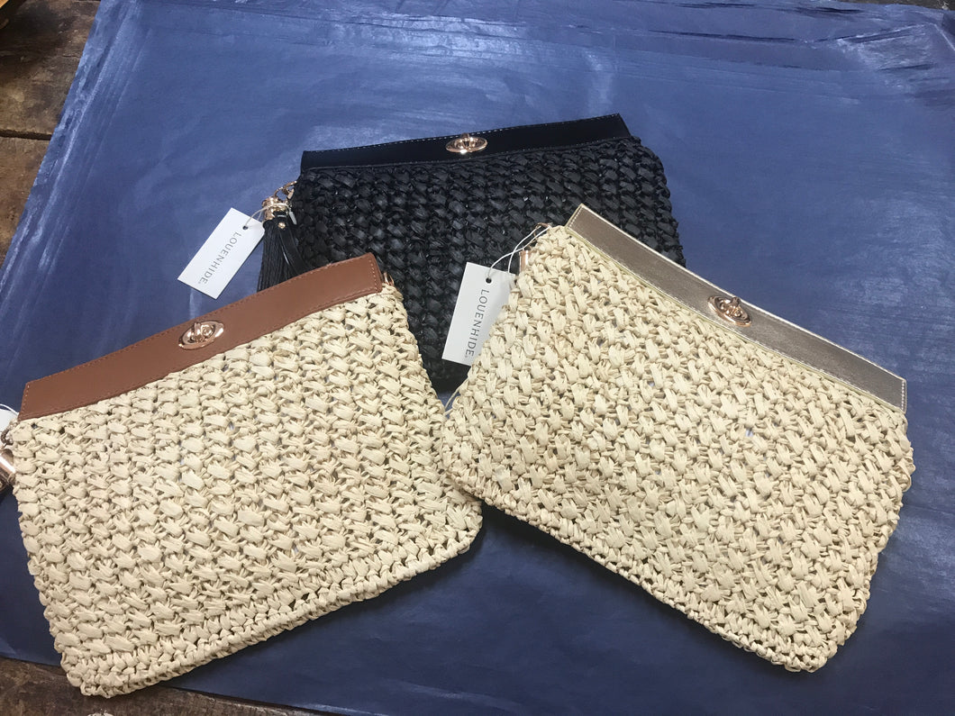 Fern Raffia Clutch