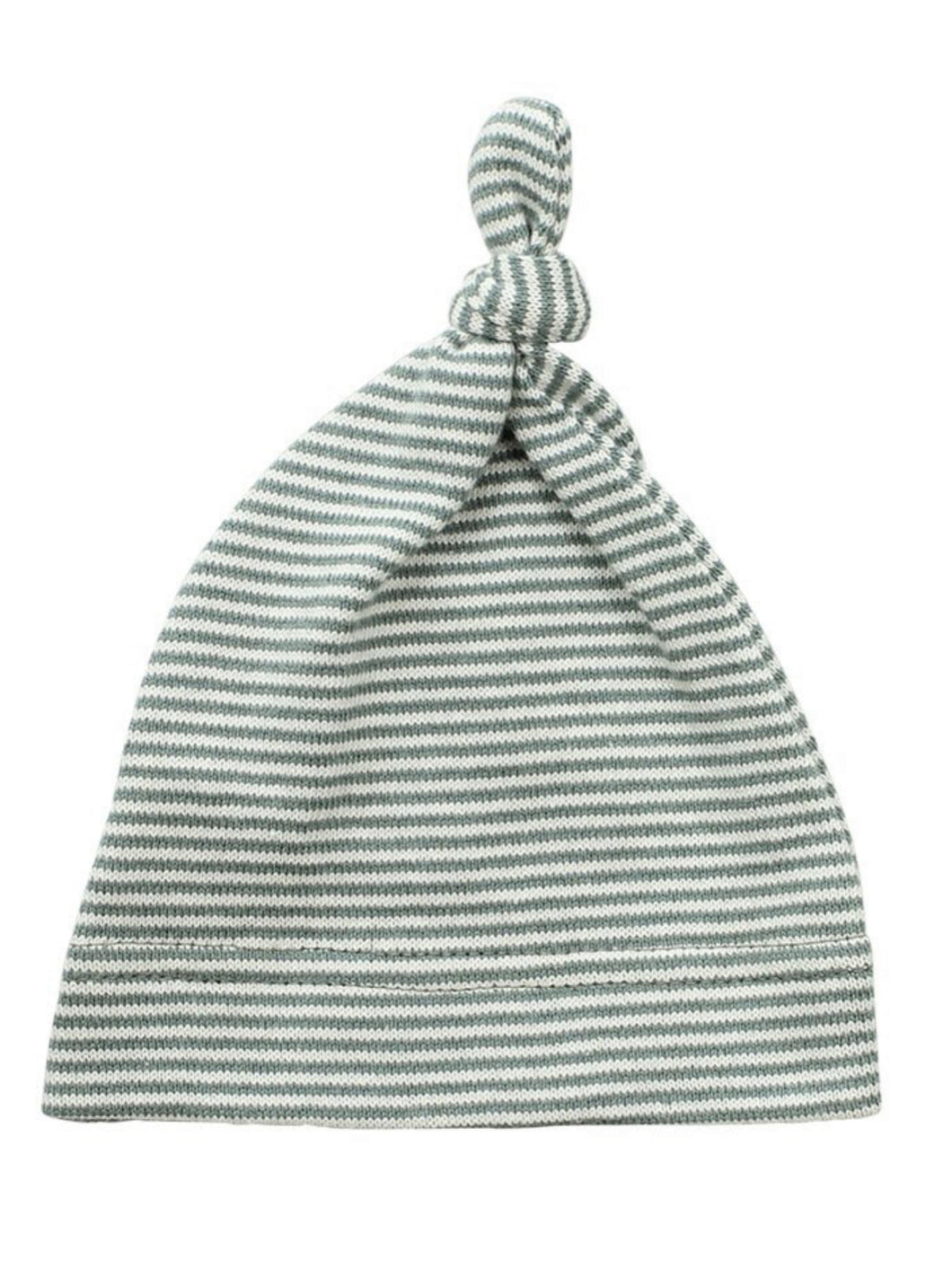 Topknot Cotton Stripe Baby Hat